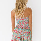 Miranda Balloon Mini Dress - Teal/Pink