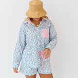 Trinity Cotton Poplin Shorts - Pink/Blue Floral