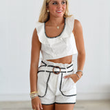 Maci Stitched Set - White/Black