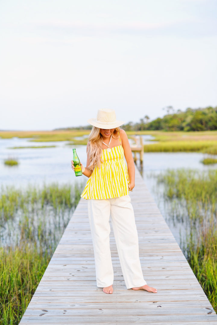 Kamie Stripe Top - Yellow
