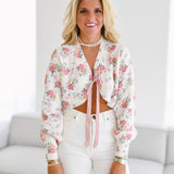 Molly Top - White/Multi Floral