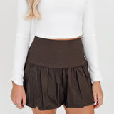 Maicie Bubble Mini Skirt - Brown