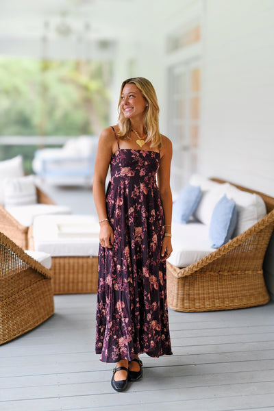 Kyla Maxi Dress - Brown Floral