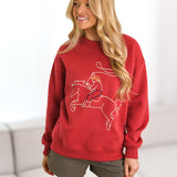 Sophia Western Crewneck - Cherry