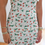 Berry Halter Maxi Dress - Cream