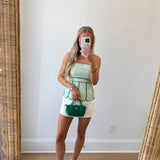 Carolina Seersucker Scalloped Top - Light Green