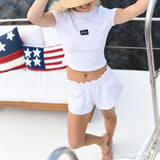 Fancy French Terry Mini Shorts - White