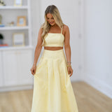 Cyndi Midi Skirt Set - Yellow