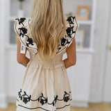 Jules Embroidered Mini Dress - Natural Ivory
