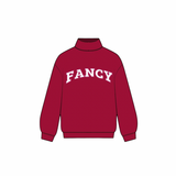 Fancy Oversized Fleece Lined Mockneck - Crimson
