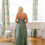 Lillian Ruched Maxi Dress - Sage