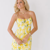 Layla Lemon Mini Dress - Cream/Yellow