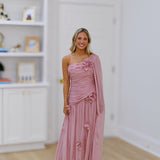 Kelsea One Shoulder Maxi Dress - Dusty Pink