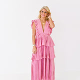 Indy Pleated Maxi Dress - Mauve