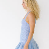 Briar Striped Denim Balloon Dress - Denim