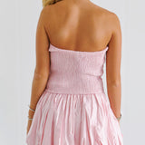 Liv Mini Bubble Hem Dress - Pink