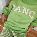 Fancy Oversized Fleece Mockneck - Palm/White