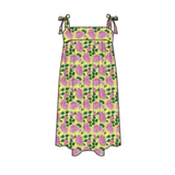 Low Country Summer Mini Tie Dress - Yellow/Pink Flowers