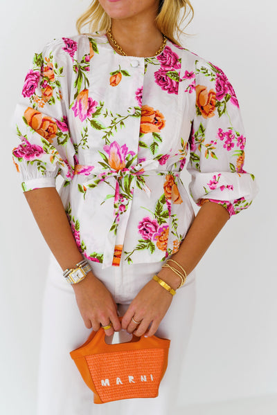 Raelynn Floral Shirt - White/Floral