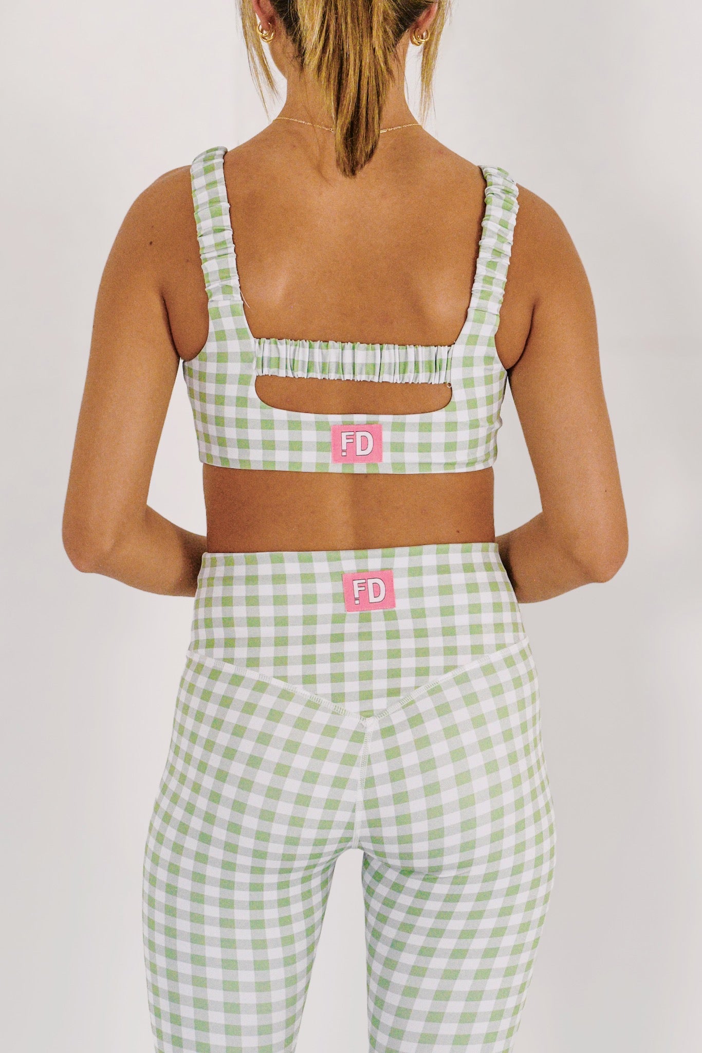 Brenlyn Barre Fit Set - Sage Green Gingham