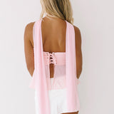 Maria Strapless Scarf Top - Baby Pink