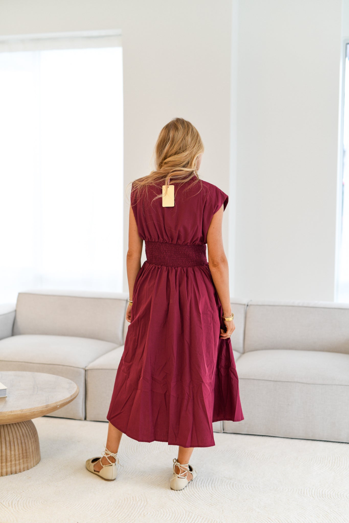 Abigail Midi Dress -Merlot