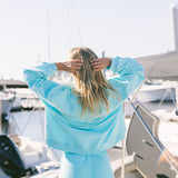 Breakers Oversized Lightweight Mockneck - Ocean Teal