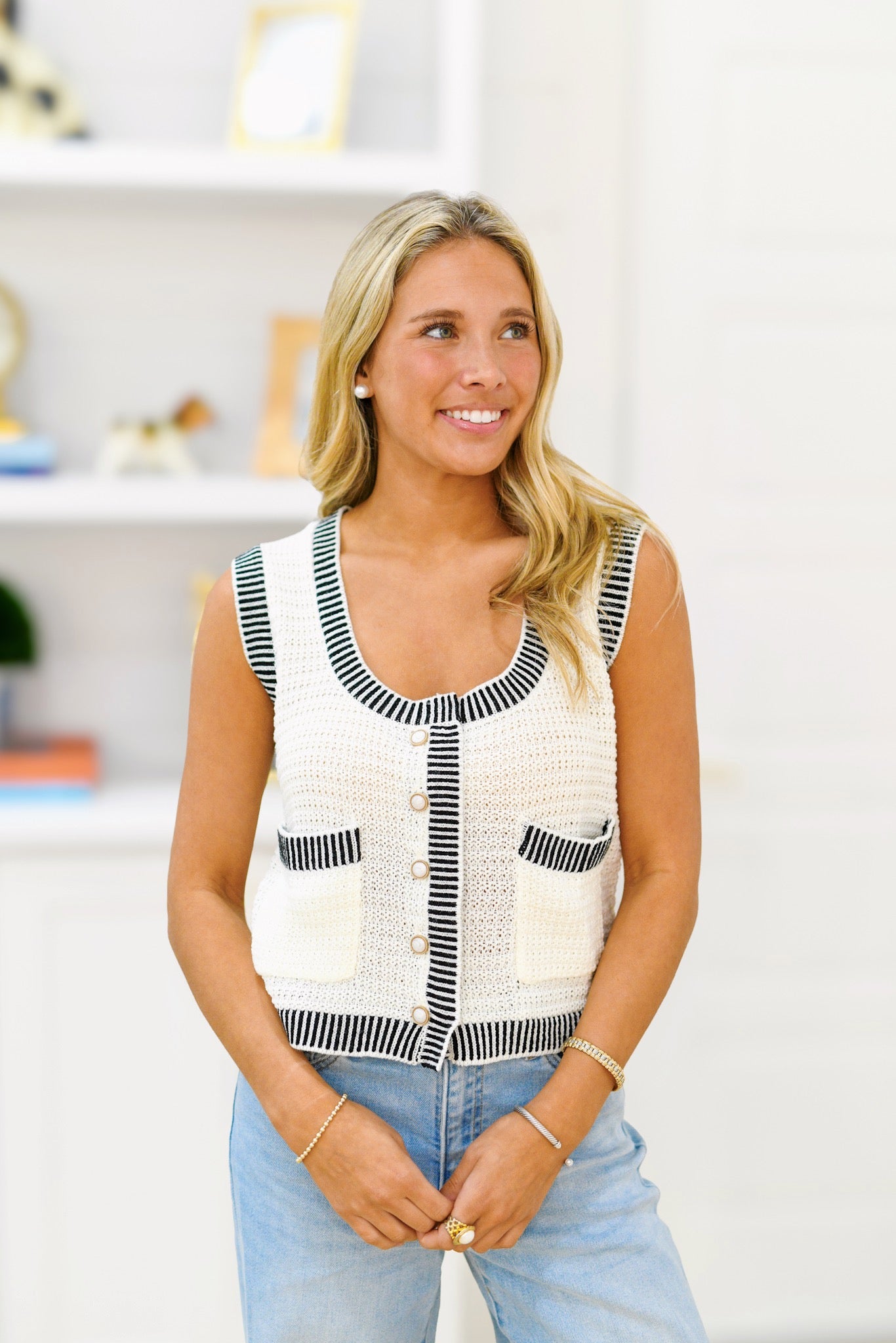 Amy Sweater Vest - Ivory