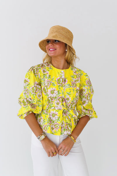 Nova Floral Shirt - Yellow/Pink