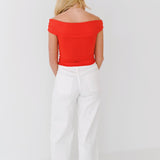 Sarah Wide Leg Jeans-White