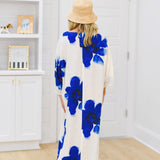 Maddie Flowy Midi Dress-Blue Floral
