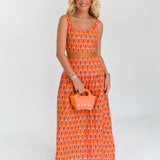 Ivy Maxi Skirt Set - Orange Blockprint