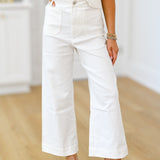 Kendall High Rise Pants - White