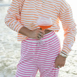 Fancy Striped Button Pants