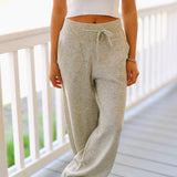 Morgan Tie Knit Sweater Pants - Grey
