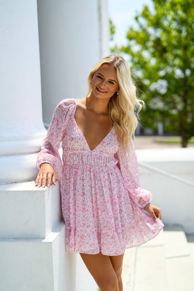 Sophia Pink Floral Dress