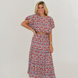 Kayden Maxi Skirt Bubble Set - Red/Blue Multi