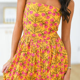 Goldie Balloon Mini Dress - Yellow/Pink