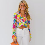 Becca Tropical Print Crop Top-Multi