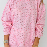 Bailey Floral Oversized Crewneck-Pink
