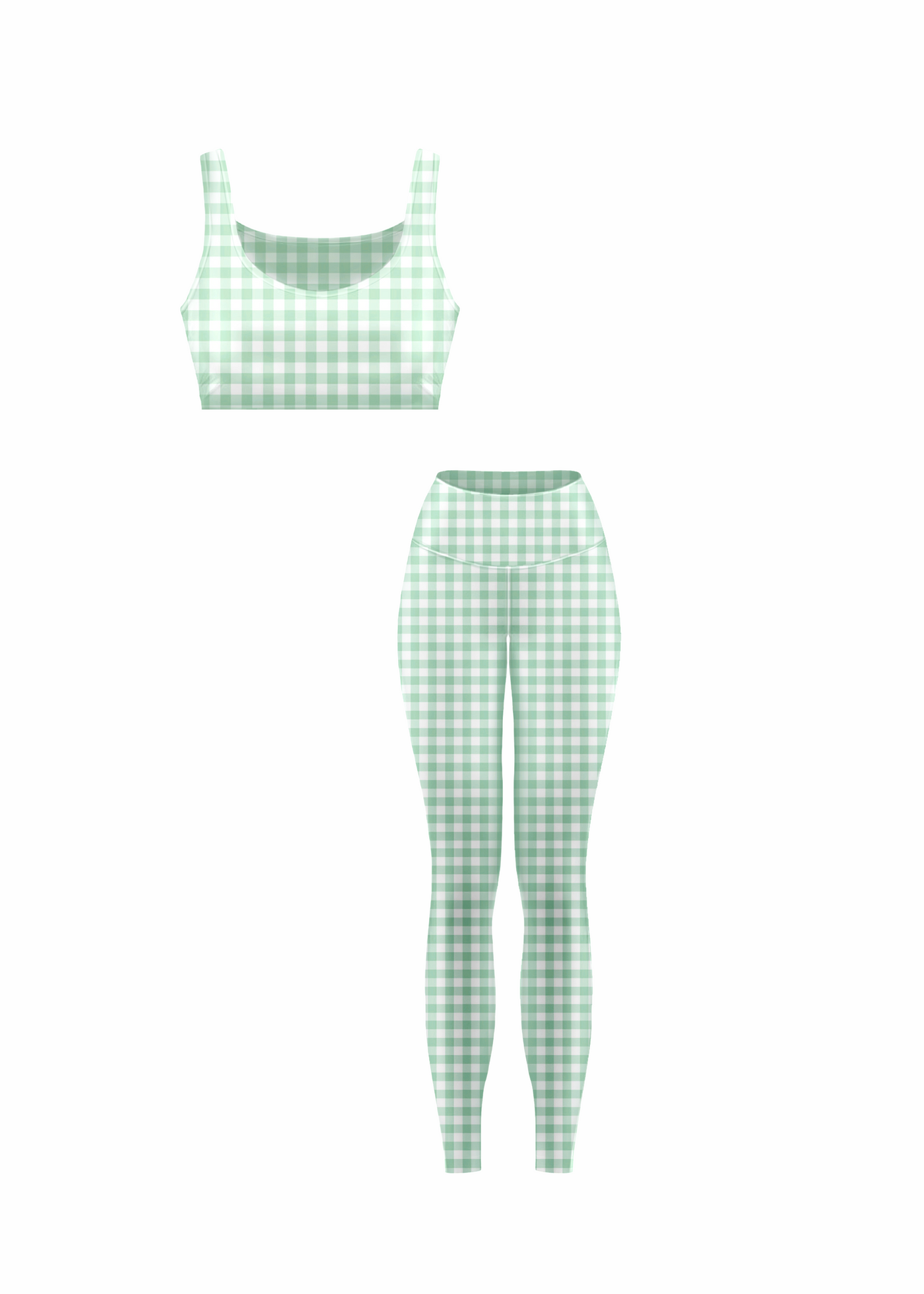 Brenlyn Barre Fit Set - Sage Green Gingham