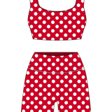 Fancy Fit Shorts Set - Red Polka Dot