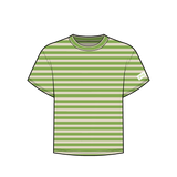 Fancy Striped Short Sleeve Top - Palm/Cream