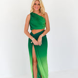 Anna Pleated Set - Green/Lime