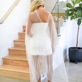 Breleigh Strapless Sheer Overlay Mini Dress - White