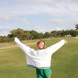 Fancy Oversized Mockneck - Tee White/Green Outline