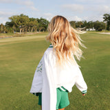 Fancy Oversized Mockneck - Tee White/Green Outline