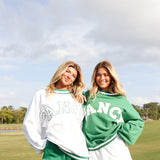 Fancy Oversized Mockneck - Tee White/Green Outline