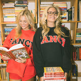 Fancy Oversized Fleece Mockneck - Red/Black