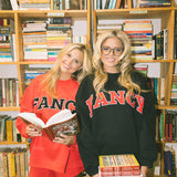 Fancy Oversized Fleece Mockneck - Black/Red